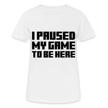 Pixel Game Paused - Women's Breathable T-Shirt - white - Front - AI Model Female 172 dark (172cm)