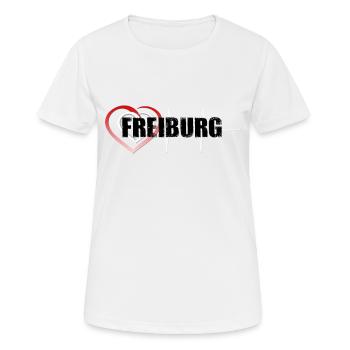 Freiburg - Frauen T-Shirt atmungsaktiv - Weiß - Vorne - AI Model Female 172 dark (172cm)