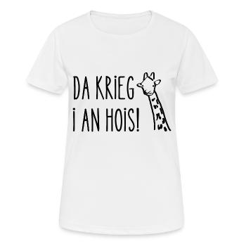 Da krieg i an Hois! Wienerisch Dialekt T-Shirt - Frauen T-Shirt atmungsaktiv - Weiß - Vorne - AI Model Female 172 dark (172cm)