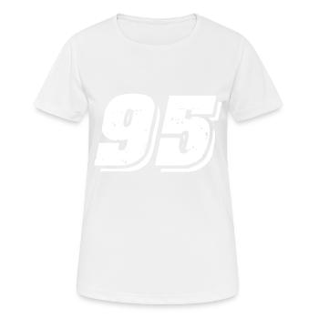 95 number symbol - Women's Breathable T-Shirt - white - Front - AI Model Female 172 dark (172cm)