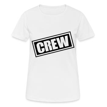 Crew - Frauen T-Shirt atmungsaktiv - Weiß - Vorne - AI Model Female 172 dark (172cm)
