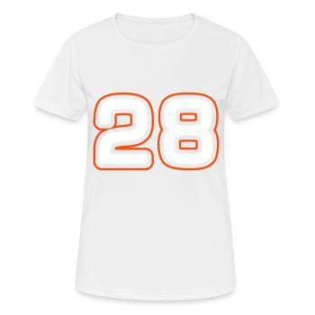 28 number symbol - Women's Breathable T-Shirt - white - Front - AI Model Female 172 dark (172cm)