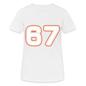 67 Zahl Symbol - Frauen T-Shirt atmungsaktiv - Weiß - Vorne - AI Model Female 172 dark (172cm)