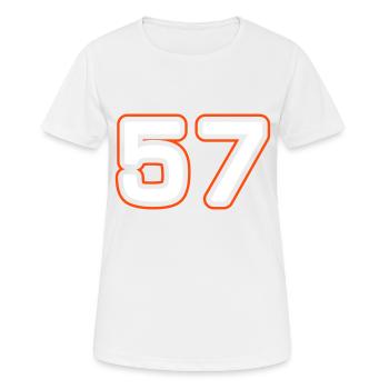 Symbole numérique 57 - T-shirt respirant Femme - blanc - Devant - AI Model Female 172 dark (172cm)