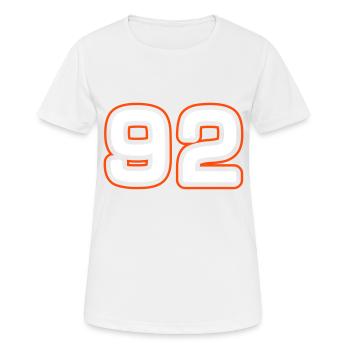 92 number symbol - Women's Breathable T-Shirt - white - Front - AI Model Female 172 dark (172cm)