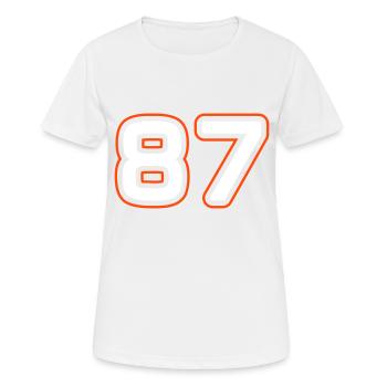87 Zahl Symbol - Frauen T-Shirt atmungsaktiv - Weiß - Vorne - AI Model Female 172 dark (172cm)