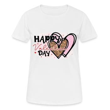 Happy Valentina Day! - Women's Breathable T-Shirt - white - Front - AI Model Female 172 dark (172cm)
