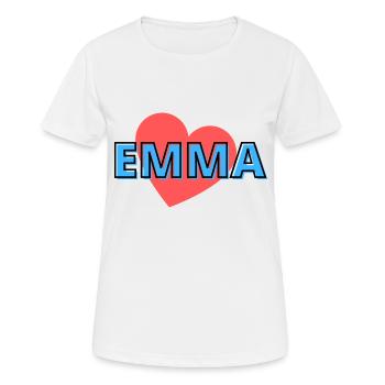EMMA Name - Women's Breathable T-Shirt - white - Front - AI Model Female 172 dark (172cm)