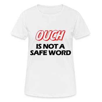 Autsch ist kein Stoppwort lustiger Text - Frauen T-Shirt atmungsaktiv - Weiß - Vorne - AI Model Female 172 dark (172cm)