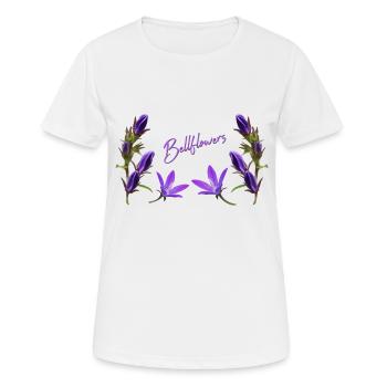 Cloche Fleurs pourpres de Bellflower - T-shirt respirant Femme - blanc - Devant - AI Model Female 172 dark (172cm)