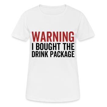 Warnung, ich habe das Getränkepaket gekauft - Frauen T-Shirt atmungsaktiv - Weiß - Vorne - AI Model Female 172 dark (172cm)