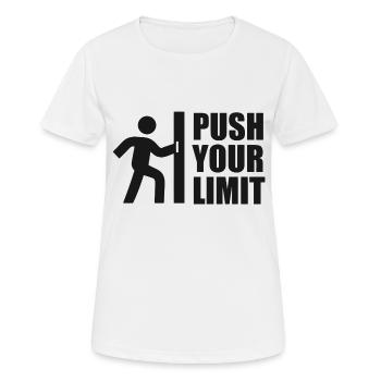 Repoussez vos limites - T-shirt respirant Femme - blanc - Devant - AI Model Female 172 dark (172cm)