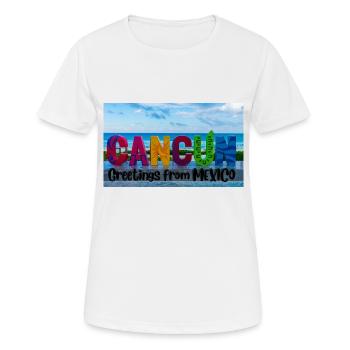 Grüße aus Mexiko . Cancun - Frauen T-Shirt atmungsaktiv - Weiß - Vorne - AI Model Female 172 dark (172cm)