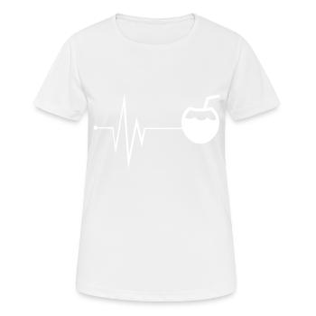 Kokos Icon Puls - Frauen T-Shirt atmungsaktiv - Weiß - Vorne - AI Model Female 172 dark (172cm)