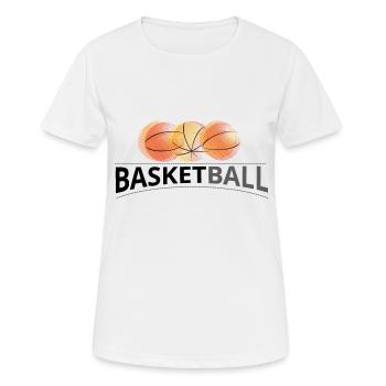 Basketball - Frauen T-Shirt atmungsaktiv - Weiß - Vorne - AI Model Female 172 dark (172cm)