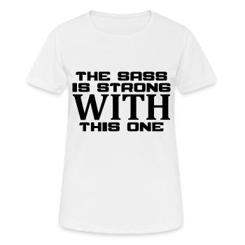 L’impertinent est fort avec celui-ci - T-shirt respirant Femme - blanc - Devant - AI Model Female 172 dark (172cm)