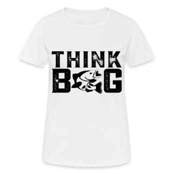 Pensez à la pêche à la ligne - T-shirt respirant Femme - blanc - Devant - AI Model Female 172 dark (172cm)