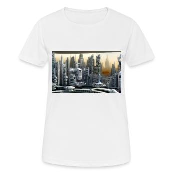 City of the future - Women's Breathable T-Shirt - white - Front - AI Model Female 172 dark (172cm)