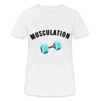 musculation - T-shirt respirant Femme - blanc - Devant - AI Model Female 172 dark (172cm)