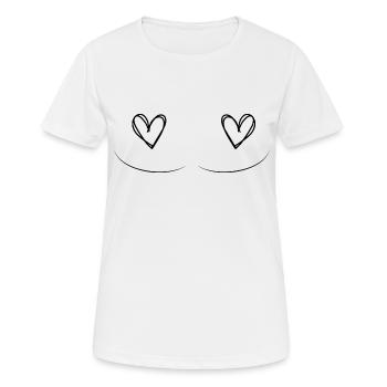 Drôles de formes de cœur - T-shirt respirant Femme - blanc - Devant - AI Model Female 172 dark (172cm)