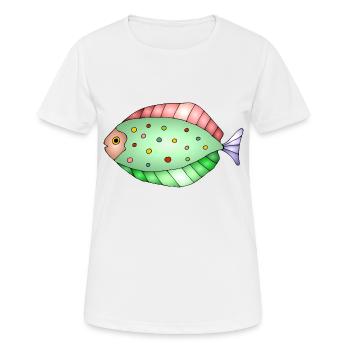 Poisson - T-shirt respirant Femme - blanc - Devant - AI Model Female 172 dark (172cm)