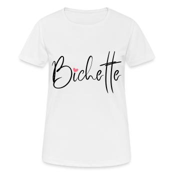 Bichette cadeau surnom amoureuse - T-shirt respirant Femme - blanc - Devant - AI Model Female 172 dark (172cm)