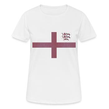 England, Fahne, Wappen, England Fahne by aha pix - Frauen T-Shirt atmungsaktiv - Weiß - Vorne - AI Model Female 172 dark (172cm)
