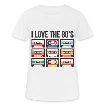 I Love The 80s 80s Cassette Mixtape Retro Funny - Women's Breathable T-Shirt - white - Front - AI Model Female 172 dark (172cm)