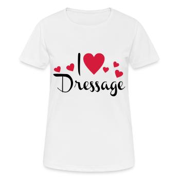 Dressur - Frauen T-Shirt atmungsaktiv - Weiß - Vorne - AI Model Female 172 dark (172cm)