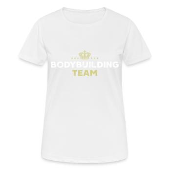 Équipe de musculation - T-shirt respirant Femme - blanc - Devant - AI Model Female 172 dark (172cm)