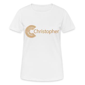 Für Christopher - Frauen T-Shirt atmungsaktiv - Weiß - Vorne - AI Model Female 172 dark (172cm)