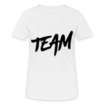 team - Frauen T-Shirt atmungsaktiv - Weiß - Vorne - AI Model Female 172 dark (172cm)
