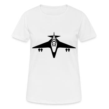Avion de chasse - T-shirt respirant Femme - blanc - Devant - AI Model Female 172 dark (172cm)