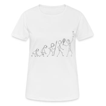Tennisspieler Tennisschläger Tennisplatz Evolution - Frauen T-Shirt atmungsaktiv - Weiß - Vorne - AI Model Female 172 dark (172cm)