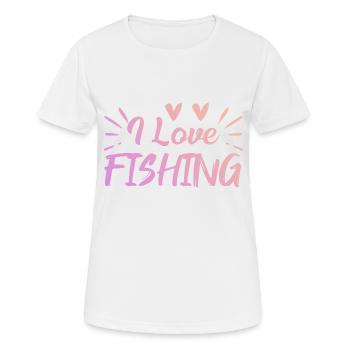 I love fishing - Women's Breathable T-Shirt - white - Front - AI Model Female 172 dark (172cm)