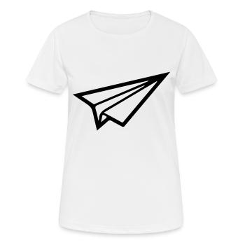 papierflieger 01 - Frauen T-Shirt atmungsaktiv - Weiß - Vorne - AI Model Female 172 dark (172cm)