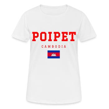 Poipet, Cambodge - T-shirt respirant Femme - blanc - Devant - AI Model Female 172 dark (172cm)