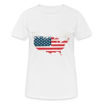 Nous, le peuple, dont la Constitution des États-Unis a besoin - T-shirt respirant Femme - blanc - Devant - AI Model Female 172 dark (172cm)