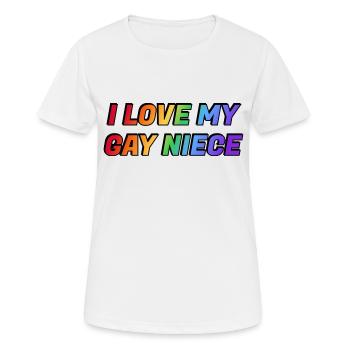 J’aime ma nièce gay - T-shirt respirant Femme - blanc - Devant - AI Model Female 172 dark (172cm)