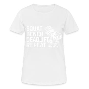 Squat Bench Deadlift Repeat 8 - Women's Breathable T-Shirt - white - Front - AI Model Female 172 dark (172cm)