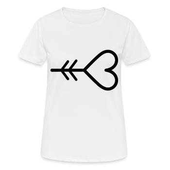 Herz-Pfeil - Frauen T-Shirt atmungsaktiv - Weiß - Vorne - AI Model Female 172 dark (172cm)