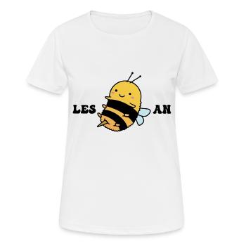 Les Bee An - Lesbische LGBT-Pride - aber zuerst, - Frauen T-Shirt atmungsaktiv - Weiß - Vorne - AI Model Female 172 dark (172cm)