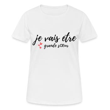 Ich werde eine große Schwester sein - Frauen T-Shirt atmungsaktiv - Weiß - Vorne - AI Model Female 172 dark (172cm)