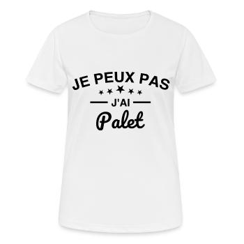 je peux pas j'ai palet - T-shirt respirant Femme - blanc - Devant - AI Model Female 172 dark (172cm)