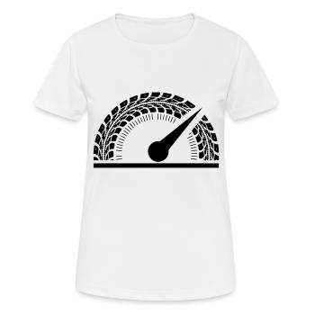 Pneus Compteur de vitesse Haute Vitesse - T-shirt respirant Femme - blanc - Devant - AI Model Female 172 dark (172cm)