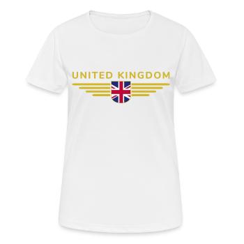 Ich liebe Großbritannien UK, Stil Design T-Shirt - Frauen T-Shirt atmungsaktiv - Weiß - Vorne - AI Model Female 172 dark (172cm)