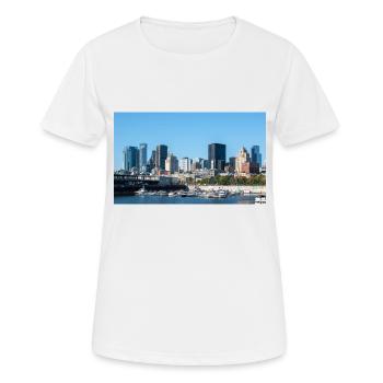 Vue panoramique sur les toits de Montréal depuis le port - T-shirt respirant Femme - blanc - Devant - AI Model Female 172 dark (172cm)