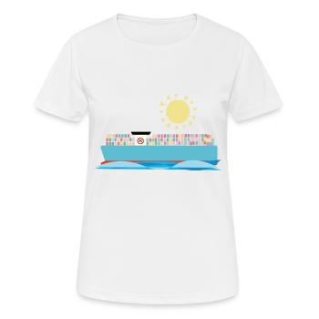 Container Ship - Women's Breathable T-Shirt - white - Front - AI Model Female 172 dark (172cm)