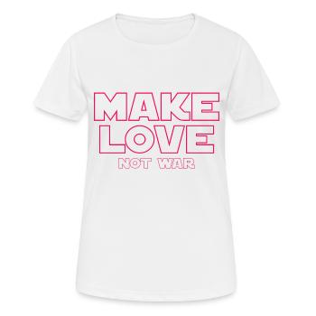 FAITES L’AMOUR, PAS LA GUERRE - T-shirt respirant Femme - blanc - Devant - AI Model Female 172 dark (172cm)
