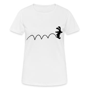 Lapin Sautillant Lapin Sautillant Drôle Sauts Cool - T-shirt respirant Femme - blanc - Devant - AI Model Female 172 dark (172cm)